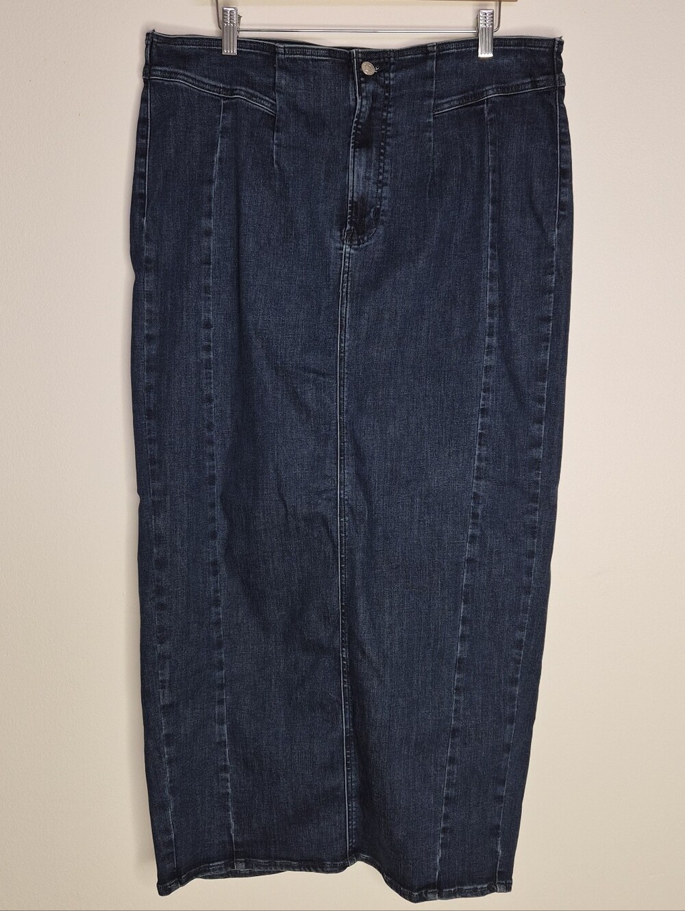 American Eagle Highest Rise Maxi Denim Skirt Dark Wash 18 Next Level Stretch